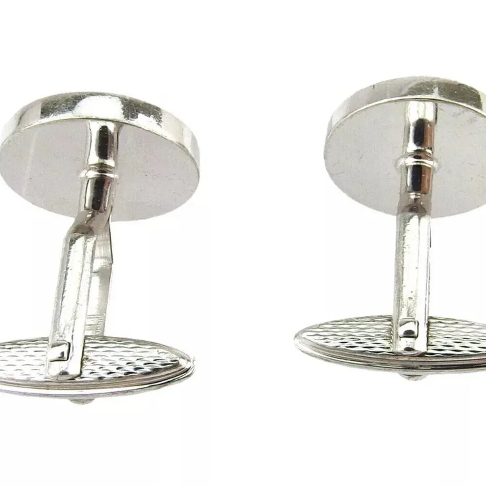 dunhill cuff logo button 925 Silver Authentic Used